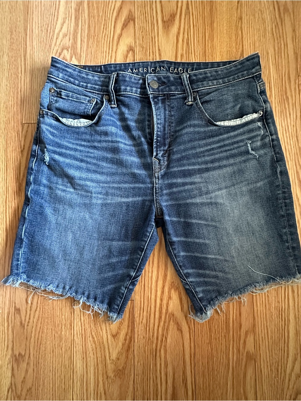 American Eagle Outfitters Distressed Blue Denim Cutoff Shorts
